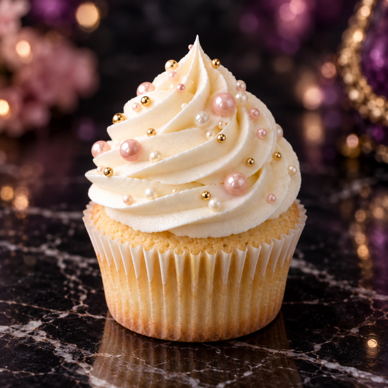 Luxury pearl cupcake