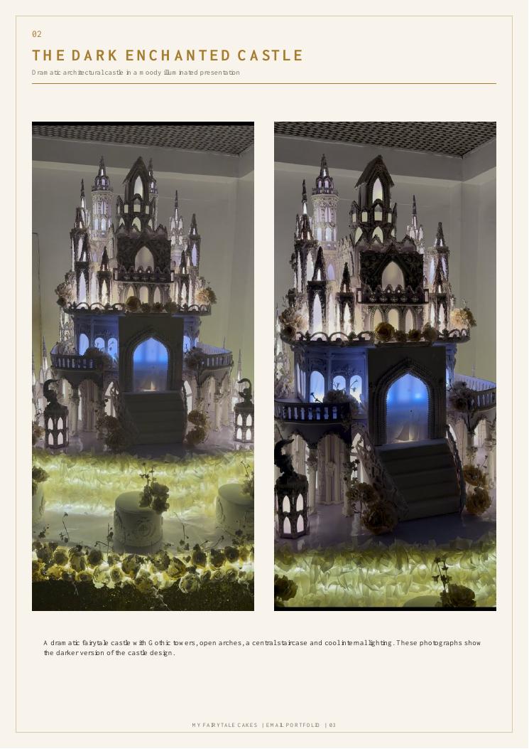 Dark enchanted castle cake